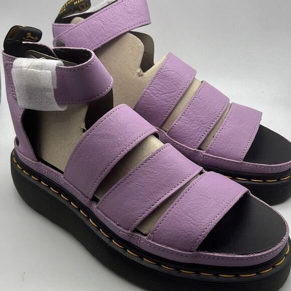Dr Martens Leather Clarissa II Quad Chunky platform Sandal‎ Lilac Pisa Women 7 - Picture 2 of 11
